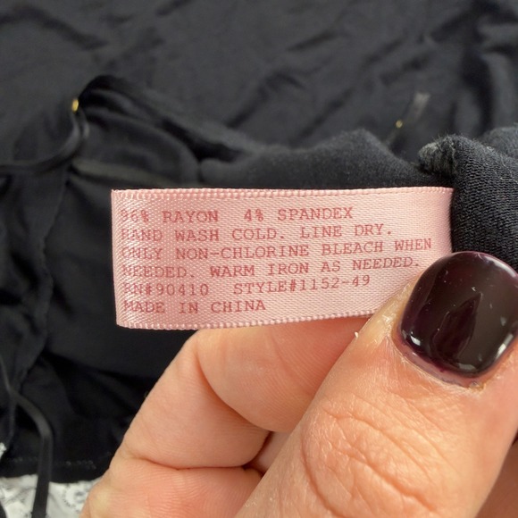 Plume Black Lace Trim Y2K Slip Dress Size L Romantic Goth Coquette‎ Night - Picture 7 of 8